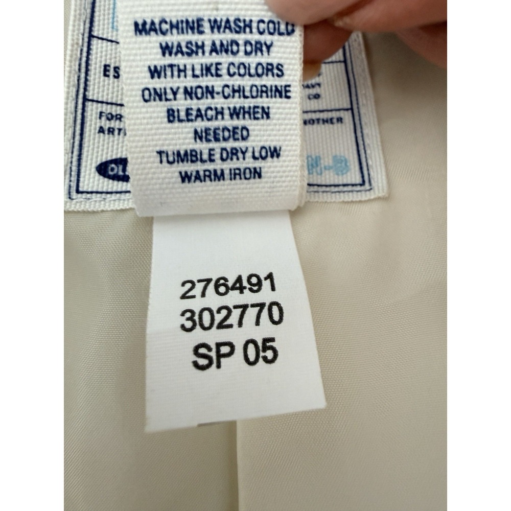 VTG Trench Coat Old Navy M Floral Ivory Botanical Toile Spring Lined Pockets Y2K - Picture 13 of 13